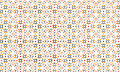 Decorative Batik Pattern with Floral and Geometric Symmetry