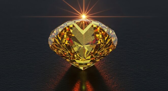 Bright Yellow Diamond Gemstone Sparkle Luxury