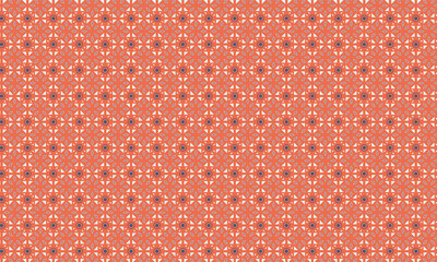 Decorative Batik Pattern with Floral and Geometric Symmetry