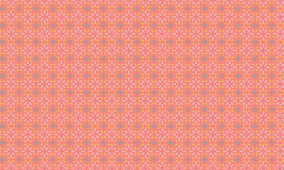 Decorative Batik Pattern with Floral and Geometric Symmetry