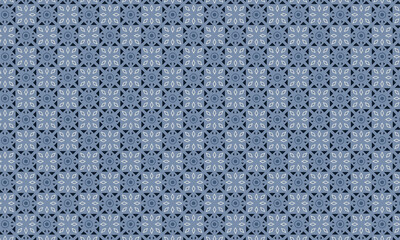 Decorative Batik Pattern with Floral and Geometric Symmetry