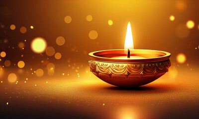 Colorful diya lamps lit during diwali celebration
