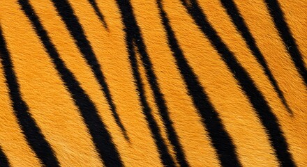 Fototapeta premium Close-up of a Tiger's Striped Fur Pattern