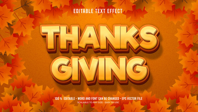 thanks giving editable text effect