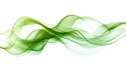 Green Translucent Flowing Wave Abstract Background 