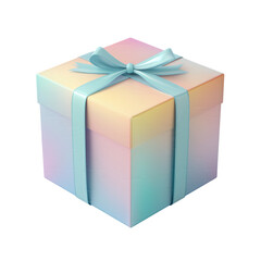 Pastel Gradient Colorful Gift Box Product Packaging isolated on transparent background Remove png, Clipping Path, pen tool