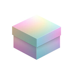 Pastel Gradient Colorful Gift Box Product Packaging isolated on transparent background Remove png, Clipping Path, pen tool