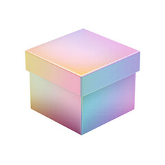 Pastel Gradient Colorful Gift Box Product Packaging isolated on transparent background Remove png, Clipping Path, pen tool