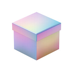 Pastel Gradient Colorful Gift Box Product Packaging isolated on transparent background Remove png, Clipping Path, pen tool