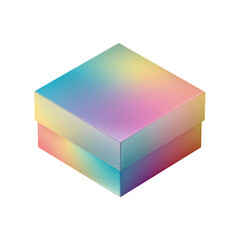 Pastel Gradient Colorful Gift Box Product Packaging isolated on transparent background Remove png, Clipping Path, pen tool