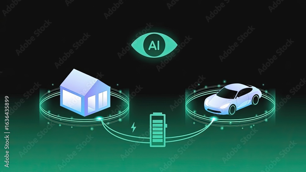 Poster ai-powered smart home and vehicle integration: envision the seamless harmony of ai connecting a mode