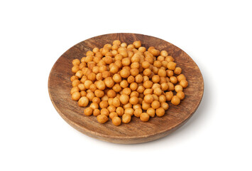 Small pastry balls, fried crispy wheat soup pearls, salad egg puffs or choux pastry