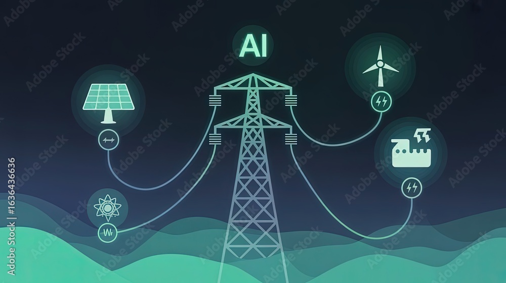 Poster ai and power grid: illustrating the dynamic interplay of artificial intelligence with power transmis