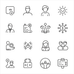Customer Help and Feedback Icons in Minimal Style, User Support, Complaint, Live Chat
