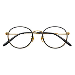 Elegant Black and Gold Round Eyeglasses