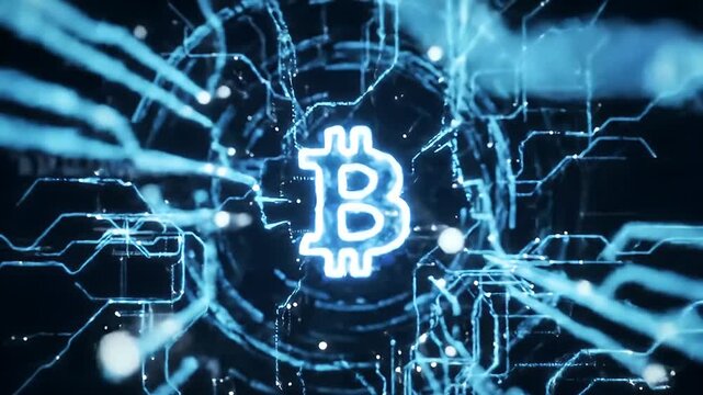 ai generated nft bitcoin cryptocurrency digital blockchain technology network loop - Powered by Adobe