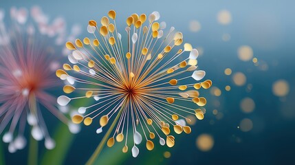 Abstract Golden Flower with Soft Luminous Ambiance