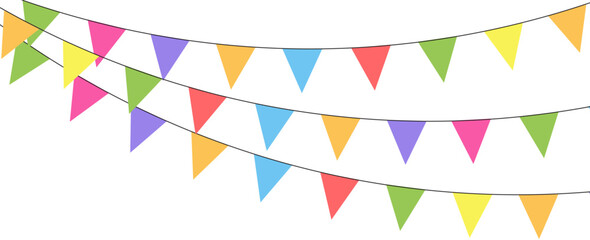 Colorful watercolor carnival garland with flag. Decorative colorful party pennants for birthday celebration, festival decor. vector moderrn.