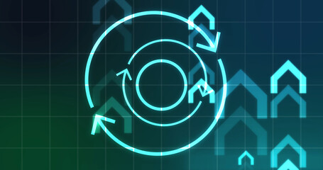 Infinite loop moving hypnosis hexagon particles technological hud interface. Alternative moving energy concept recharging  Hologram chart innovation. Matrix network burst blueprint. Power indicator