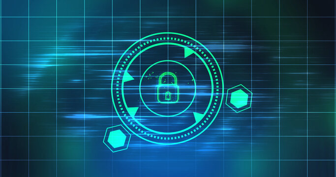 Cybersecurity lock showing connectivity learning mark concept. Binary coding matrix like cyber virus attack malware like. Trojan sending a security hacking process. Modern encryption control auth.