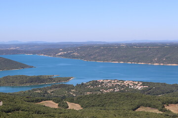Fototapeta premium The pitoresque town of Aiguines, Verdon in southern France.