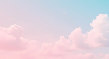 Pastel Pink Clouds Against a Soft Blue Sky