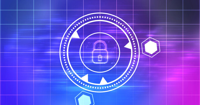 Cybersecurity lock showing connectivity learning mark concept. Binary coding matrix like cyber virus attack malware like. Trojan sending a security hacking process. Modern encryption control auth.