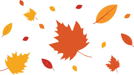 Fototapeta premium Autumn falling leaves vector illustration.