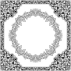 Luxury Floral Border Ornament Vector Illustrationblack and white frame