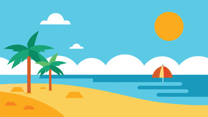 Summer beach vector illustration background