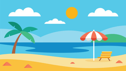 Summer beach vector illustration background