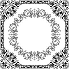 Luxury Floral Border Ornament Vector Illustrationblack and white frame