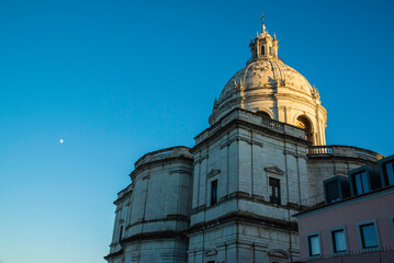 Lisbon, Portugal - July 6 2025: The Beautiful dome of Panthéon national in the sunset light in...