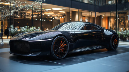 Obraz premium a minimalist limousine in a car show