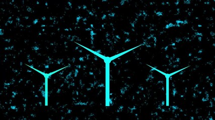 Animation of data processing over wind turbine 4k video - Powered by Adobe