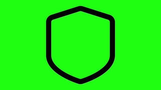 Basic shield symbol green screen video