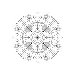 Intricate Black and White Floral Mandala Design