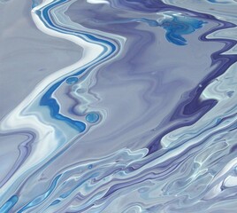 Abstract Classic Blue Marbled background, fluid paint art, wavy wallpaper, marbling texture, blue...