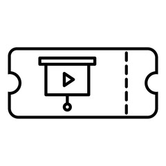 Cinema ticket vector icon. cinema illustration sign. Ticket symbol. movie house logo.
