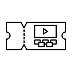 Cinema ticket vector icon. cinema illustration sign. Ticket symbol. movie house logo.
