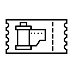 Cinema ticket vector icon. cinema illustration sign. Ticket symbol. movie house logo.