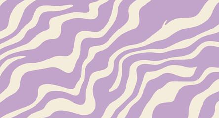 Wavy organic shapes intertwine in a captivating dance between soft lavender and creamy beige, creating a soothing and subtly dynamic fluid background pattern