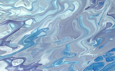 Abstract Classic Blue Marbled background, fluid paint art, wavy wallpaper, marbling texture, blue...