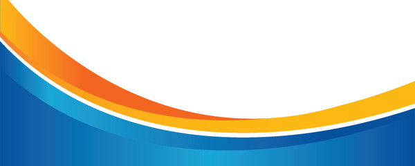 Blue and yellow curve banner background vector