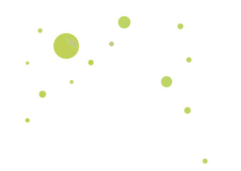 A scattered arrangement of small green dots on a white background, creating a minimalist and abstract design