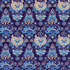 Vintage pattern for fabric "Oriental motifs" in the style of traditional prints. For textiles, wallpaper, packaging.