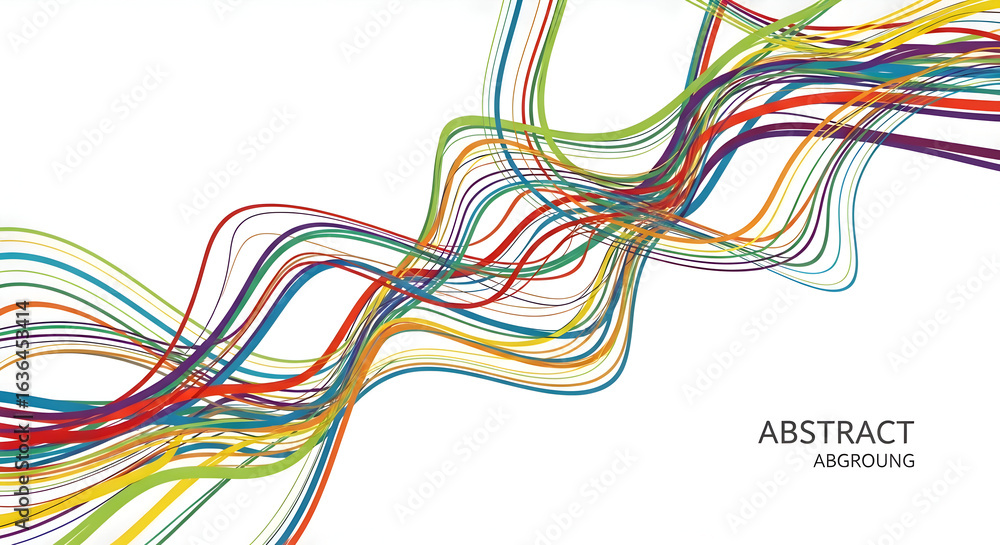 Poster abstract colorful lines vector design on white background, decorative element