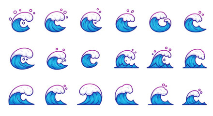 vector illustration of a set of waves