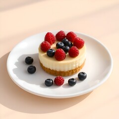 cheesecake with berries top view 