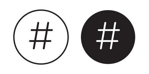 Obraz premium Hashtag icon , Flat design style. vector hashtag icon illustration . Vector illustration with stroke and fill on a white&nbsp;background.